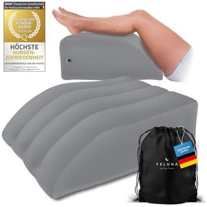 Ergonomisch wigkussen om te slapen, Opblaasbare orthopedische beensteun voor verlichting van been- en rugpijn, beensteunkussen voor knie, voet en enkel na een operatie (Grijs)