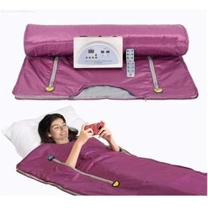 Verre infrarood saunadeken Zweten Gewichtsverlies Gewogen for lichaamsvorm Afslanken Fitness 2 Zone for dames,Saunasessies thuis(PURPEL)