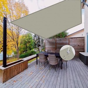 NAKAGSHI Zonnezeil, waterdicht, lichtgrijs, 2 x 4 m, zonnezeil met rechthoekige ogen, uv-bescherming 95% voor tuin, balkon, terras, camping, outdoor