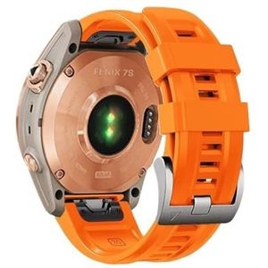 Horlogeband fit for Garmin Fenix ​​7S 6S 5S Siliconen Polsband Armband SmartWatch Horlogeband Fenix ​​7S 6S Pro/5S Plus (Color : Orange 1, Size : Fenix 6S Pro)