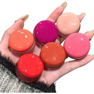 Blush Lip Cream, Lip en Wang Blurry Pudding Pot, Koreaanse Pudding Pot Blush Met Applicator Stick, Multi-use Blurring Makeup Blush/Lippenbalsem Potten(All Colors+applicator stick)