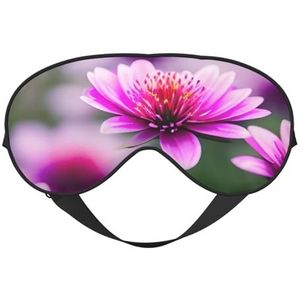 Roze Bloem Paarse Vlinder 1 Print Comfortabele Oogmasker Volledige Dekking Lichtgewicht Mannen Vrouwen Outdoor Reizen Ontspanning