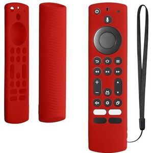 kwmobile hoes compatibel met Toshiba and Insignia NS-RCFNA-21, CT-RC1US-21, CT95018 / Fire TV hoes - Siliconen anti-slip hoes voor afstandsbediening in rood
