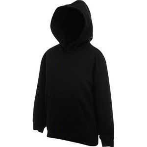 FRUIT OF THE LOOM Kids/Childrens Hooded Pullover Sweat Shirt, Hoodie, Sweatshirt, Zwart, 14-15 jaar
