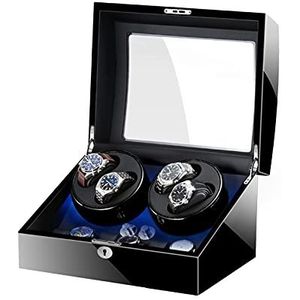 Automatische watchwinder, 4+6 watchwinderbox met stille motor Grote capaciteit pianolak buitenkant geschikt voor dames herenhorloges