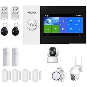 Beveiligingscamerasysteem buiten, PG107 Tuya Alarmsysteem Kit App Controle Met Ip Camera Auto Dial Bewegingsmelder Home Smart Alarm (Color : L, Size : Universal)