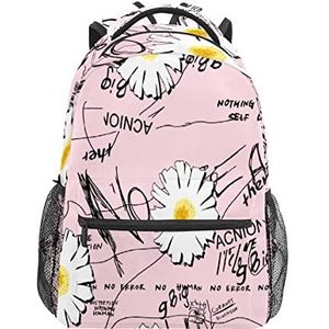 MEHOM Gedrukt Rugzak School Boek Tas College Boekentassen Graffiti Letters Reizen Sport Wandelen Camping Dag Pack, 1 kleur, One Size