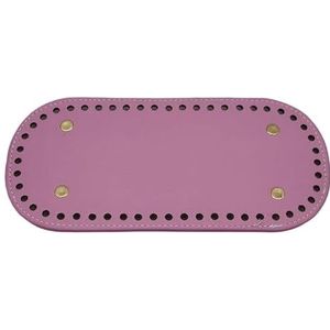 Lederen PU tas bodemplaat accessoires haak doe-het-zelf wol breigereedschap materiaal tas (cirkeldiameter: 15 cm. rechthoek: 22 * ​​10 cm) (Color : Pink Long)
