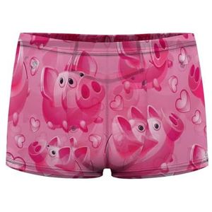 Roze Piggy Bank Heren Boxer Slips Sexy Shorts Mesh Boxers Ondergoed Ademend Onderbroek Thong