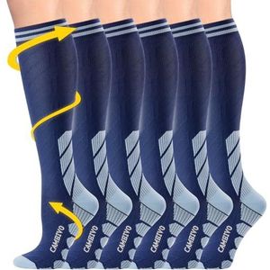 CAMBIVO 3 Paar Compressiekousen voor Dames en Heren, Steunkousen, Compressiekousen 15-30 mmHg, Trombosekousen voor Ontspanning, Hardlopen, Reizen, Skiën, Zwangerschap, Dagelijks Gebruik