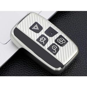 TPU Autosleutelhoesje Shell Houder Tas Sleutelhanger voor Land Rover Range Rover Sport Evoque Freelander Koolstofvezel Autosleutelhoes Onderdelen