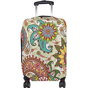 Mijn Dagelijkse Paisley En Bloemen Bloemen Bagage Cover Past 18-32 Inch Koffer Spandex Travel Protector, Meerkleurig, XL Cover(Fit 29-32 inch luggage)