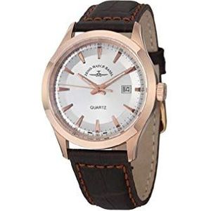Zeno Watch Basel Heren horloge analoog kwarts met lederen polsband 6662-515Q-Pgr-f3