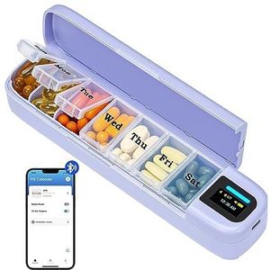Daviky - Smart Pill Organizer - Draagbare Pillendoos - 7 Dagen - Met Alarm en Bluetooth