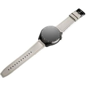 EDVENA Lederen band Compatibel met Huawei Horloge 3 Pro 48mm Originele Lederen band Compatibel met Huawei Horloge 3 Horlogeband Compatibel met Huawei Horloge3 46mm GT2 Pro (Color : White, Size : 22m
