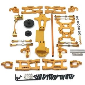 Metalen upgrade aangepaste onderdelen for WLtoys 1/14 144010 144001 144002 afstandsbediening auto(Yellow)