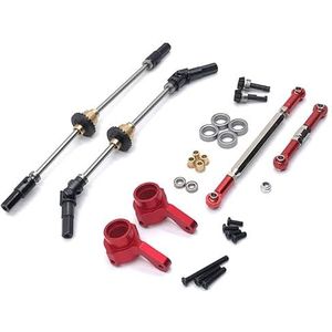 Mang Niu 1/12 MN98 99S D90 D91 D96 V1 afstandsbediening auto metalen upgrade voor- en achteras accessoires(Red)