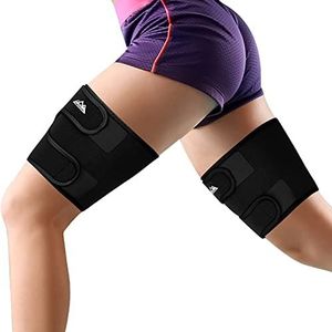 supregear Dij Wraps Ondersteuning, 2-Pack Ademende Dijbeen Compressie Koker Verstelbare Neopreen Hamstring Quad Wrap Non-Slip Bovenbeen Brace Vrouwen Mannen Been Slanker voor Getrokken Liesspier