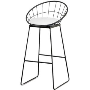 Bistrokruk Barkrukken Barkruk Aanrecht Barstoelen Hoge Krukken Voetensteun Ontbijtbarkruk Metalen Poten En Linnen Zitting Barstoelen(Black)