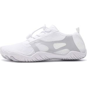Blotevoetenschoenen, waterschoenen voor dames, minimalistisch ontwerp, brede teenbox, antislip, Zero Drop-zool, sneldrogend, atletisch schoeisel voor wandelen, hardlopen, strand, outdoor, Wit, 41.5 EU
