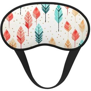 Koraal en groenblauw pijlen slaapmasker zacht comfortabel oogmasker met verstelbare riem verduistering oogslaap schaduwhoes voor vrouwen meisjes mannen reizen yoga dutje ploegendienst werk