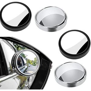 BBDA Dode hoekspiegel, dode hoekspiegel voor auto, 2 paar verstelbare dode hoekspiegels, waterdicht met hoge resolutie, 360 graden draaibaar, geschikt voor SUV, auto (zwart, wit)