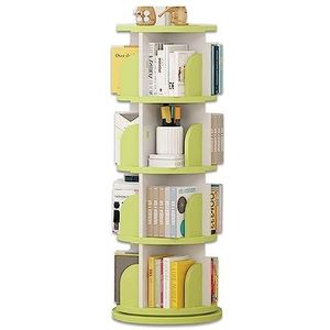 Boekenkasten 360° roterende boekenplank meerlaagse staande boekenkast ronde grote capaciteit boekenrek vloerstaande groene boekenplank organisator Ruimtebesparend