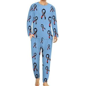 Jiu-jitsu Japanse comfortabele herenpyjama, set met ronde hals, lange mouwen, loungewear met zakken, L