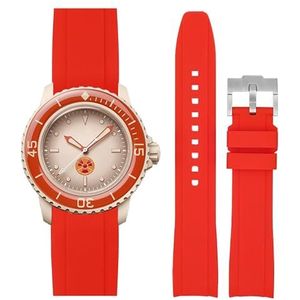 Stanchev Band voor Blancpain Swatch, zachte rubberen waterdichte vervangende band voor Swatch Blancpain Fifty Fathoms, voor mannen en vrouwen, met toolkit voor installeren en verwijderen, 22 mm, Rood,