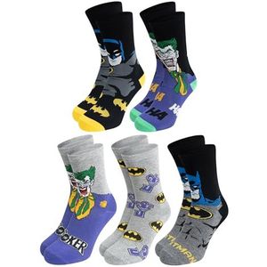 United Labels DC Comics Batman & Joker sokken voor heren - heren sneakerkousen 40-45 (verpakking van 5), Meerkleurig, 40-45 EU