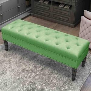 JAVYPPT Ottomans Krukken Woonkamer Verandering Schoen Bank Sofa Kruk Slaapkamer Bed End Kruk Bank Huishoudelijke Voetbank Kledingwinkel Rest Kruk (Groen, 80 * 45 * 40 cm)