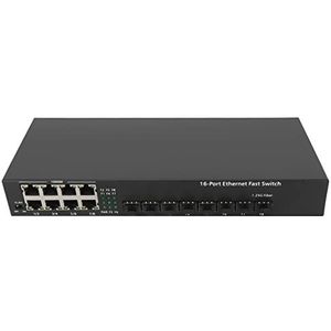 Ethernet-switch, Plug and Play Gigabit Ethernet-switch LED-indicator 10 100 1000M Automatisch Onderhandelen 16 Poorten CAT5e CAT6 voor Familie (EU-stekker)