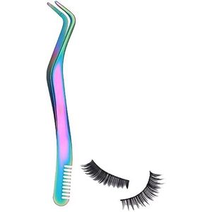 Pincet met gebogen punt, pincet voor wimperverlenging van roestvrij staal, pincet voor valse wimperverlenging, comfortabel gebogen pincet, valse wimperapplicator, P