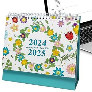 boiler Bureaukalender - 18 maanden desktop-standaard kalender 2024 tot 2025 | multifunctionele, minimalistische en praktische staande kalender voor school- en thuiskantoren