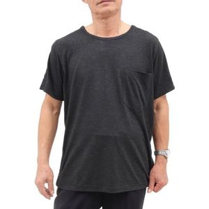 SEAYACK Volledige Tear Away Korte Mouw Snaps Chemo Port Access Shirt Chemotherapie Must Haves Snaps Post Schouder Chirurgie Shirt, Zwart, L