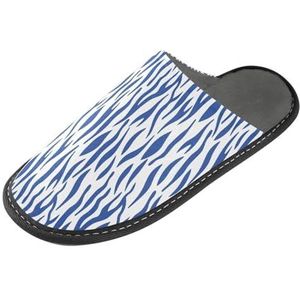 LI ZHI XIN Volwassen Pluche Slippers Dames Flanel Warme Huis Schoenen Met Antislip Mens Indoor Slippers Met PVC Zool Maat 4-11 Zebra Strepen Patroon, Meerkleurig, 4/5 UK