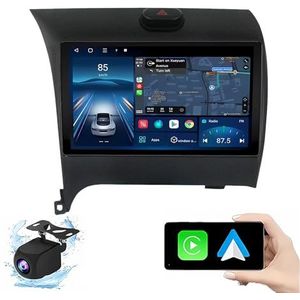 Android 14.0 2 Din Autoradio 9"" Touchscreen Auto Stereo voor KIA Cerato 2013-2017 met Draadloze Carplay Android Auto GPS navigatie AHD Omgekeerd beeld Stuurwielbediening(P1(1G+32G))