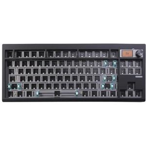 QPSJXN HOT-SWAPABLE MECHANISCHE Toetsenbordkit GMK87 Bluetooth 5.0 2,4 g Wireless RGB Backlight Seal Design (GMK87 Black Kit)