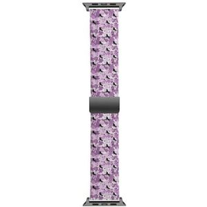 Solo Loop Band Compatibel met All Series Apple Watch 42/44/45/49mm (Kleurrijke Camouflage Roze Eenhoorn Sterren) Elastische Siliconen Band Strap Accessoire, Siliconen, Geen edelsteen