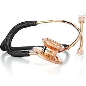 MDF® MD One® Roestvrij Staal Premium Tweekoppige Stethoscoop (MDF777-RG11) (Zwart/Rose Goud)