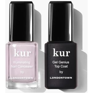 LONDONTOWN kur Pink Conceal & Go Duo Set, Inclusief Roze Nail Illuminating Concealer & Gel Genius Top Coat, 2-delige Set, 0.4 Fl Oz