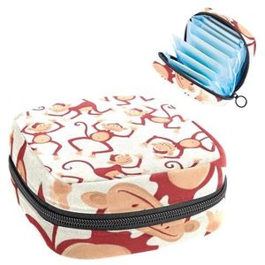 Opbergtas voor maandverband, menstruatiecupzakje, menstruatiezak, organizer voor vrouwelijke pads, tampons, aapdier
