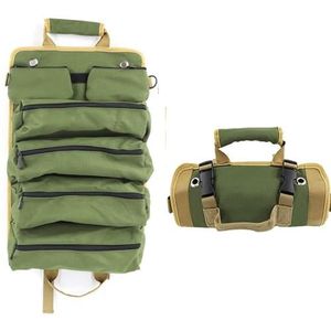 Groen,gereedschapstas, gereedschapstas, gereedschapsrol, robuuste gereedschapstas Multifunctionele gereedschapsboxorganizer met 6 ritsvakken