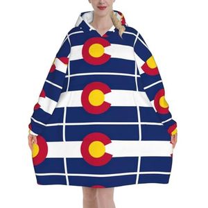 Oversized Colorado Staat Vlag Hoodies Vrouwen Uk Pluizige Deken Hoodie Sherpa Vrouwen Fleece Draagbare Deken Mannen