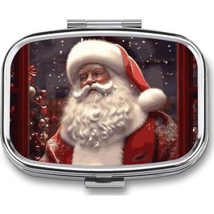Santa Claus Pillendoos Pil Case Leuke Pil Organizer Pil Houder Geneeskunde Pil Organizer Pil Container Dagelijkse Pil Organizer Kleine Pillendoos Pil Case voor Portemonnee Pocket