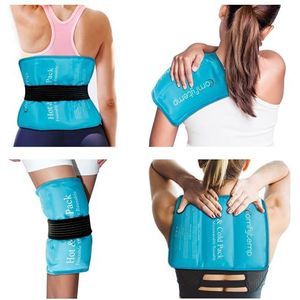 Comfytemp Grote koelpads, gel met klittenband, 27 x 37 cm, koelpack om te knikken, voor schouder, nek, rug, knieën, zitvlak, herbruikbaar, koelaccu, koud warm kompres, koelkussen