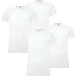 Levis Solid Crew T-shirt voor heren, onderhemd, ronde hals, stretch, katoen, verpakking van 4 stuks, wit (300), L