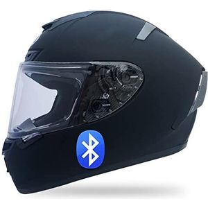 Motorhelm, DOT/ECE goedgekeurde ingebouwde dubbele luidspreker met microfoon for volwassenen, mannen en vrouwen D,L(C,L(5657cm))