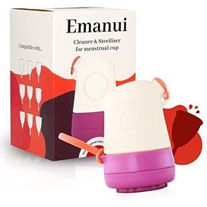 EMANUI Draagbare Siliconen Menstruatiecup Reiniger en Sterilisator | Snel en eenvoudig reinigen onderweg | Veilige materialen | Sterilisatie in de magnetron | Voor alle cups met steeltjes