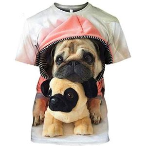 Dierenhond 3D-print T-shirts puppy grappige T-shirts heren vrijetijdskleding vrouwen hip hop T-shirt korte mouwen kleding, style 12, 6XL